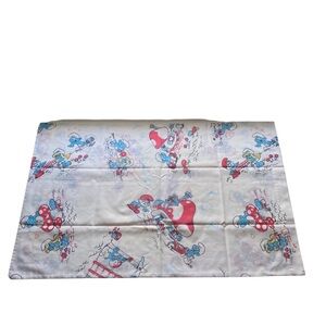 Vintage Smurf Standard Pillowcase White Papa Smurf Smurfette 80s Retro Peyo